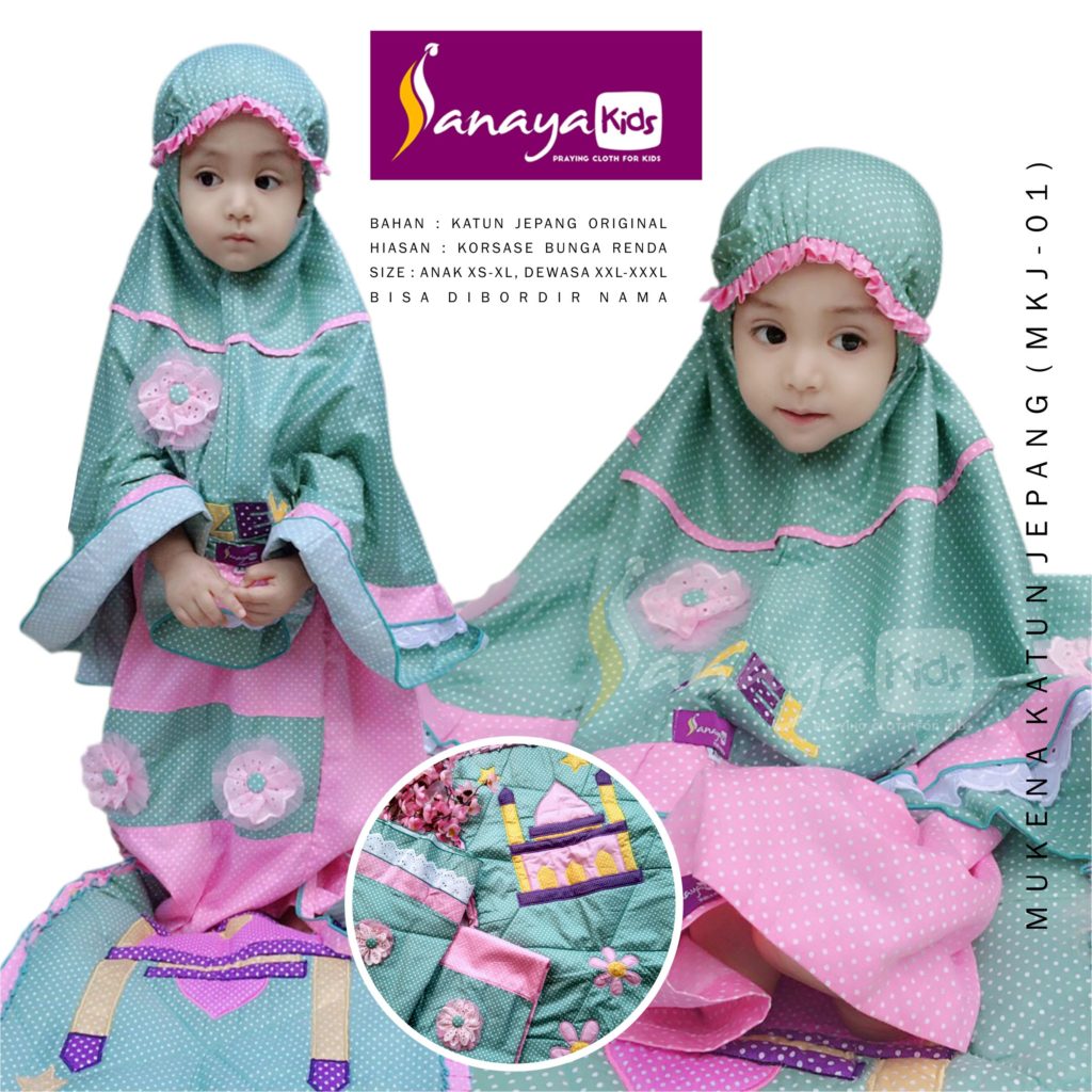 Sanaya Kids Collection Mukena Anak Mukena Terusan Sarung Anak