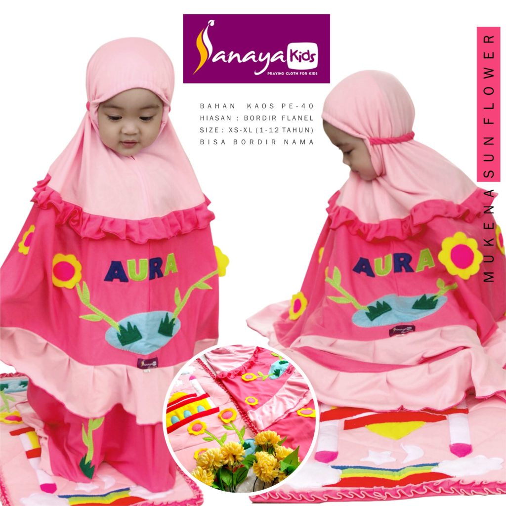 mukena-anak-sun-flower-pink