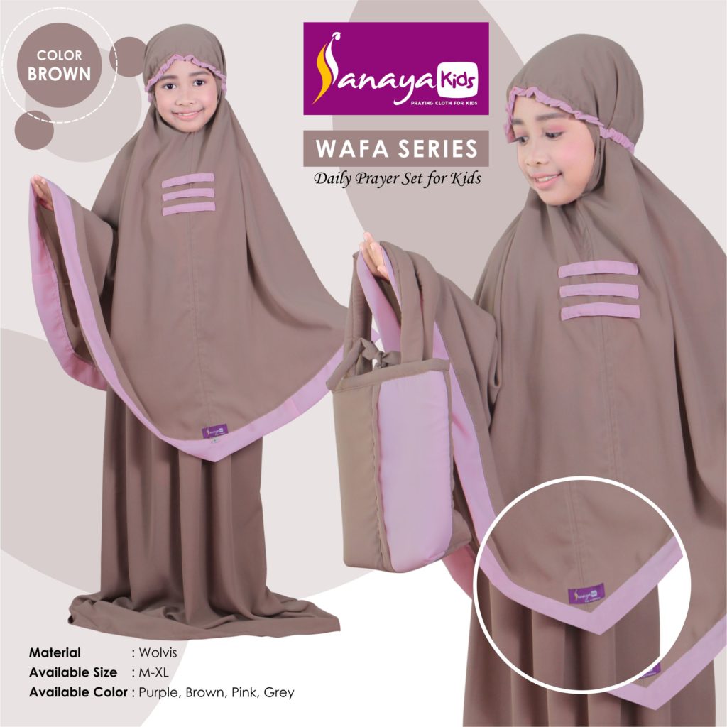 Mukena Anak Harian bahan Wolfis