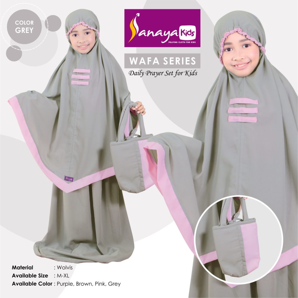 Mukena Anak Harian bahan Wolfis